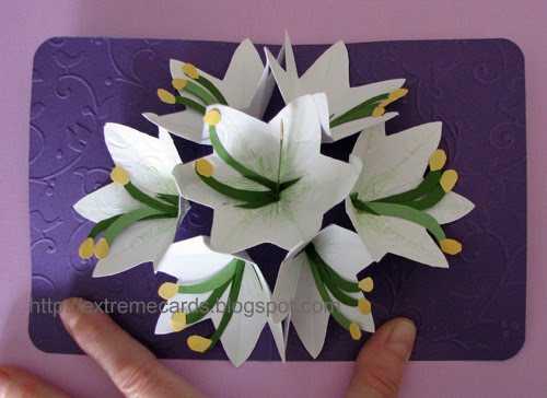 Как сделать объемную открытку цветы